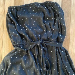 She+Sky Black Star Strapless Romper